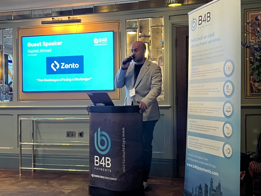 Zento’s CEO, Rashid Ahmad, shared the difficulties of opening a business account in Denmark at B4B’s Annual Client Forum.